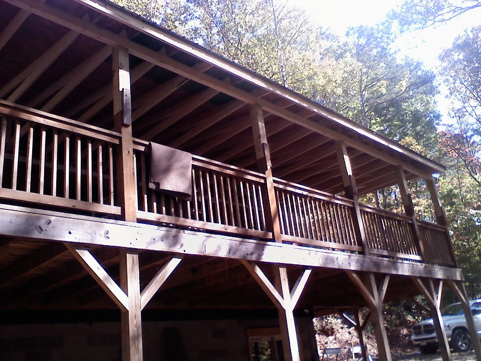 Timber framing under a new elevated porch and deck — Roof Leak Repair in Blount by Roofing Brothers